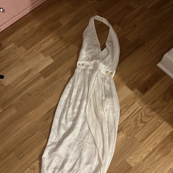 NWT Balmain silk halter backless white maxi dress - Picture 5 of 13